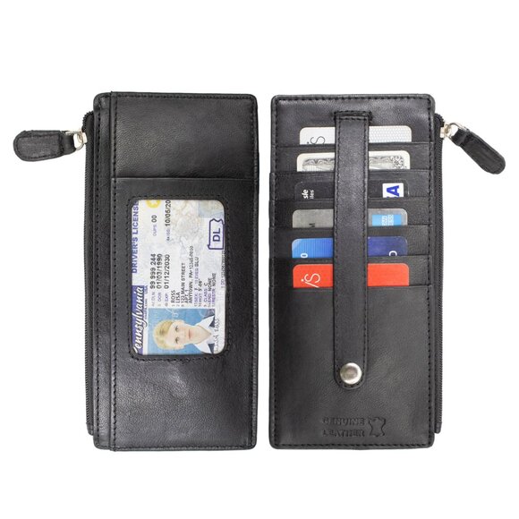 Genuine Leather Credit Card Holder Slim Women Wallet - Picture 5 of 7